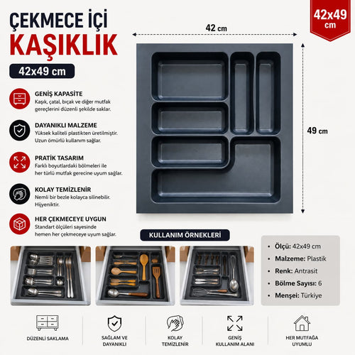 42x49 Çekmece İçi Kaşıklık | Mutfak Çekmece Düzenleyici | Ray Mobilya