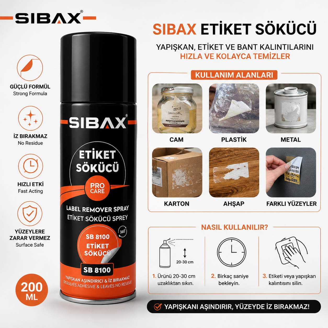 Sibax Etiket Sökücü Sprey 200 ML (SB8100)